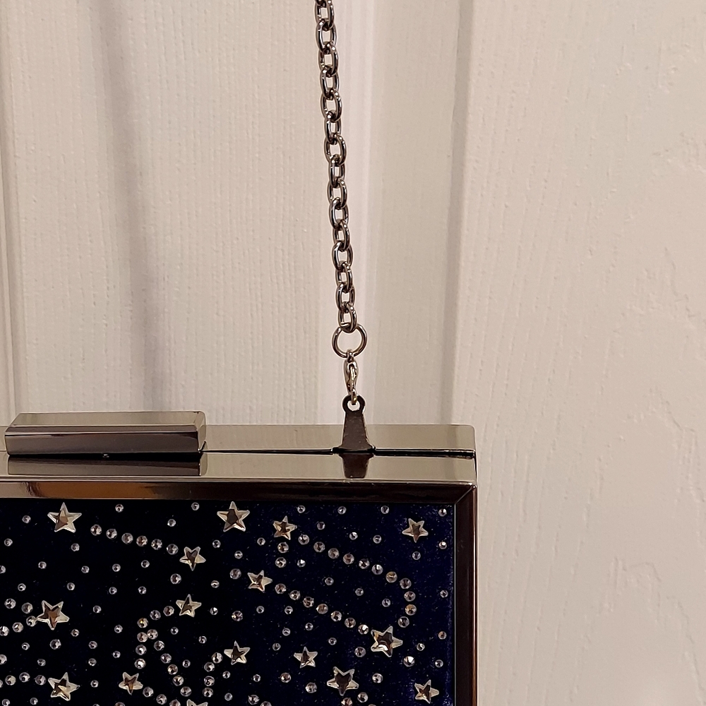 INC Nadia Celestial Clutch NavySilver Handbag SALE - Picture 12 of 12